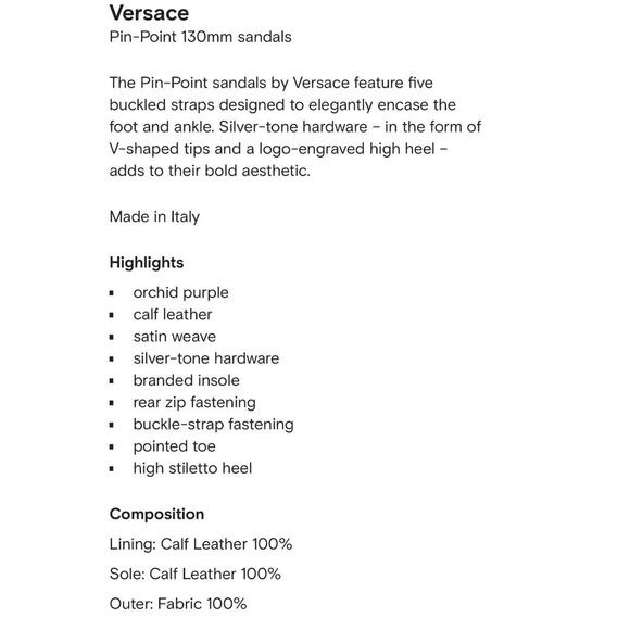 Versace Runway Pin-Point 38.5 Strappy Heel Sandals Purple Orchid NIB $1,575 - Picture 13 of 14